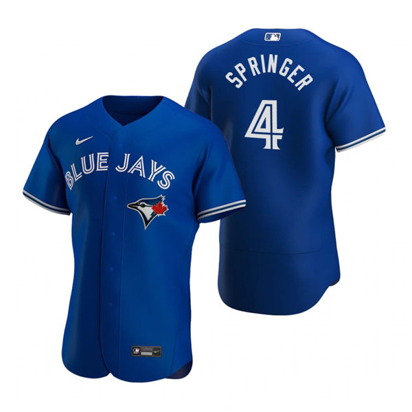 Men's Toronto Blue Jays #4 George Springer Nike Royal Flex Base Jersey